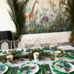 mesa decoración jungla