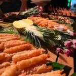 entrantes gambas piña flores